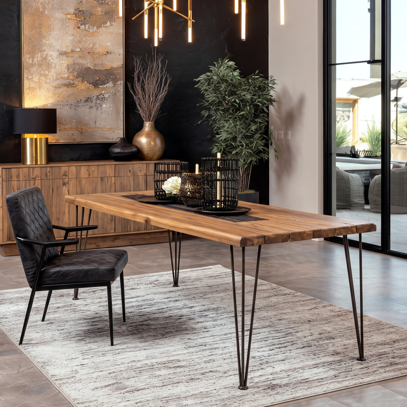 Union Rustic Vikesha Solid Wood Dining Table & Reviews | Wayfair
